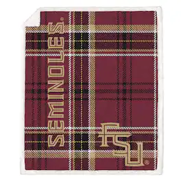 Pegasus - Florida State Seminoles 50" x 60" Playmaker Plaid Ultra Cozy Sherpa Throw - Multicolor