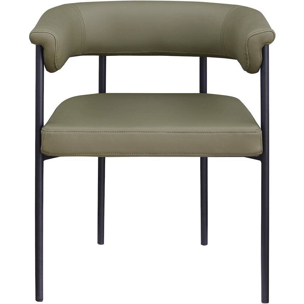 Alt View 1. Meridian Furniture - Malin Olive Vegan Leather Dining Chair, Set of 2 - Green.