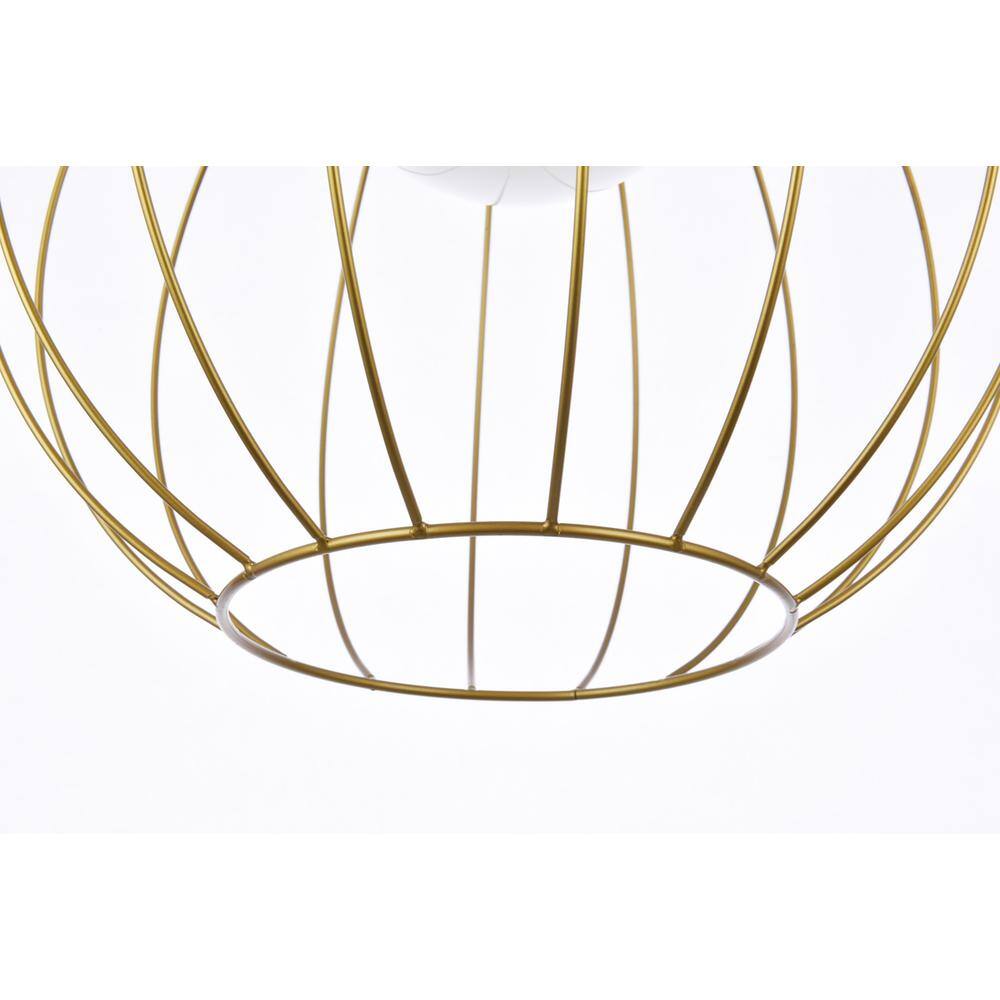 Alt View 4. Living District - Wetzel 1 light brass pendant - Brass And White.