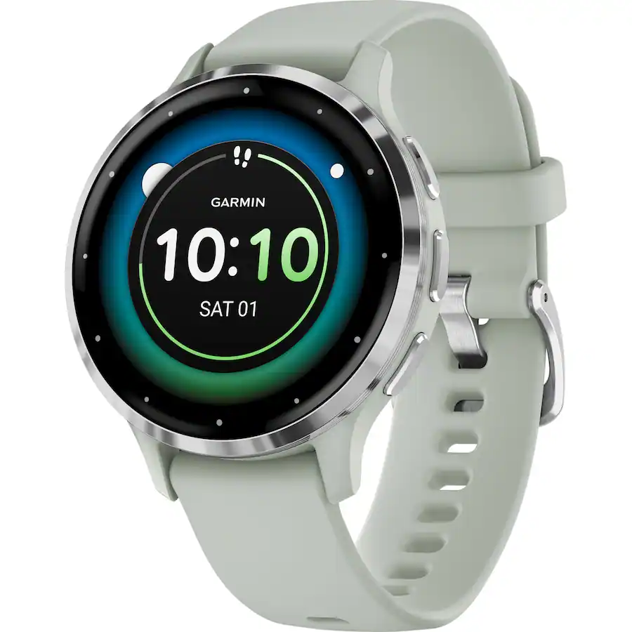 Garmin Venu 3S GPS Smartwatch 41 mm Fiber-reinforced polymer Stainless Steel and Sage Gray (2023)