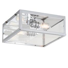 Jonathan Y - Grayson 12" Metal/Glass LED Flush Mount - Chrome
