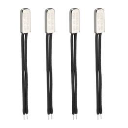 Unique Bargains - 4pcs KSD9700 Thermostat 40C Normally Open N.O Temperature Switch 250V 5A Thermal Protector Metal - Silver Black