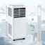 The text on the image reads "27.5" 11.5" 11". This indicates the dimensions of the air conditioner, which are 27.5 inches in height, 11.5 inches in width, and 11 inches in depth.