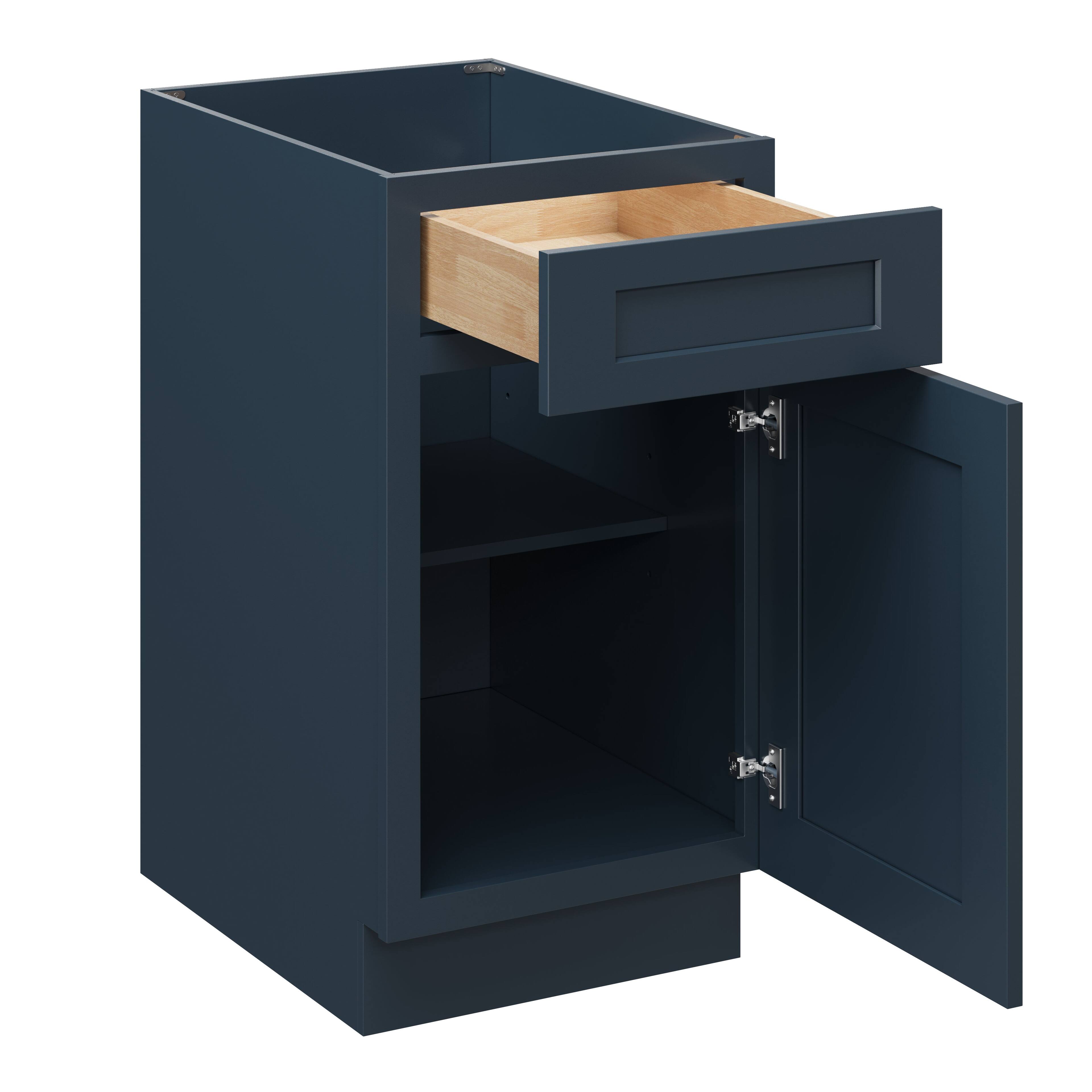 Alt View 1. Boyel Living - 18 Inch Cyber Grey Base Cabinet with Soft Close Hinges and Full Overlay Doors - Cyber Grey.