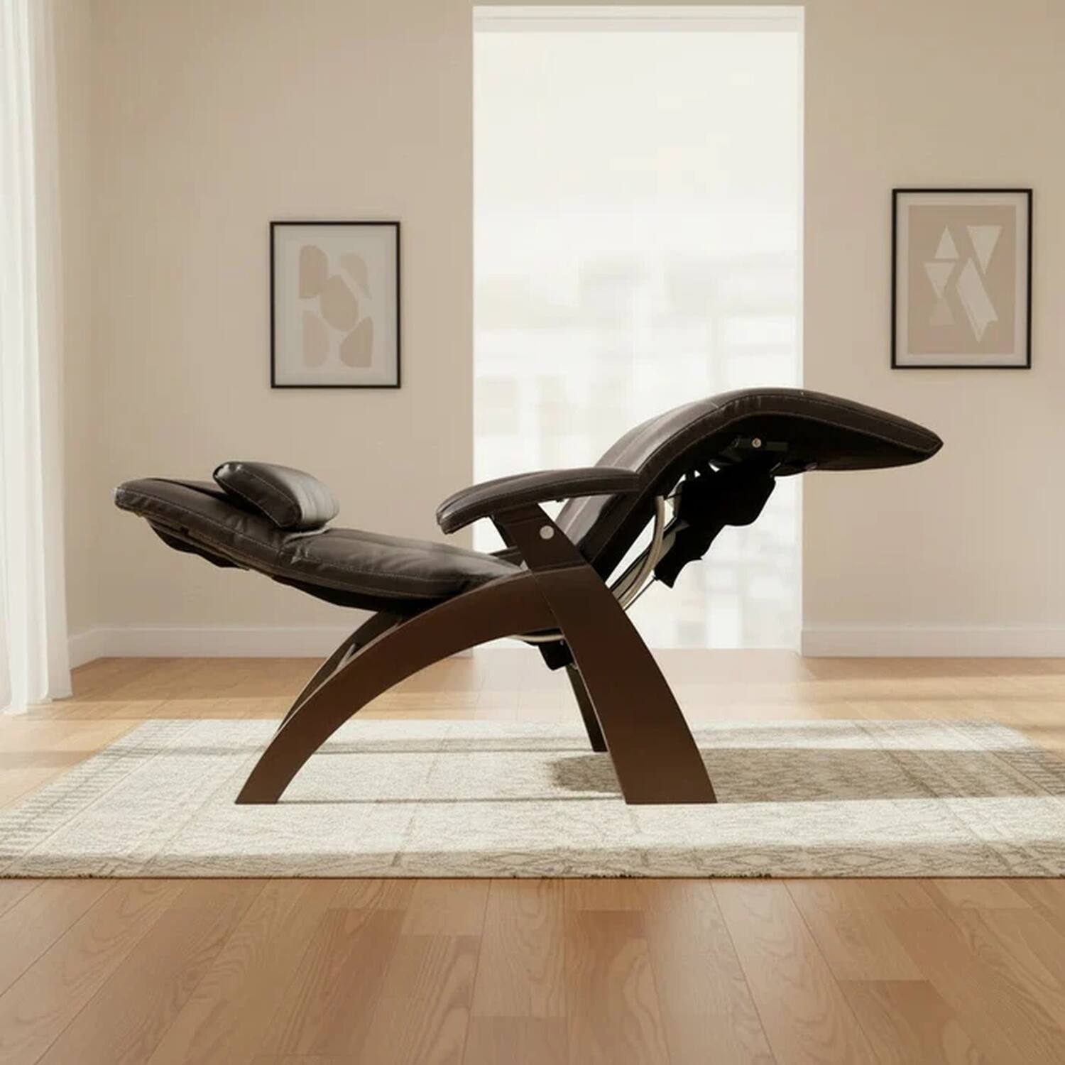 Angle. Human Touch - Perfect Chair PC-365 Classic Power Zero Gravity Recliner - Dark Walnut/Espresso.