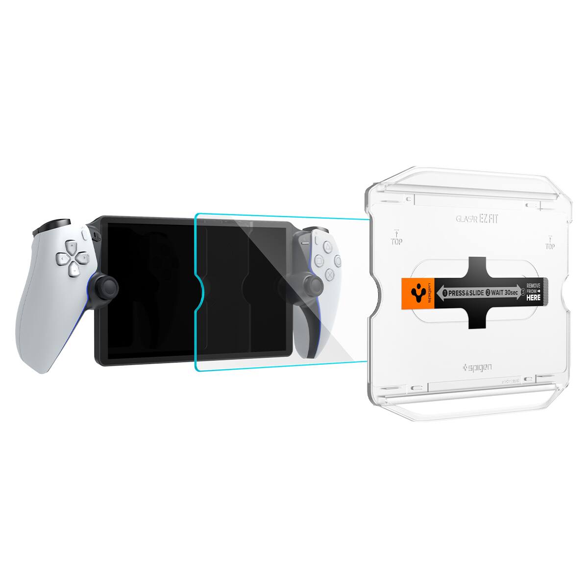 1 TOP GLASAR EZFIT  
1 TOP X | E PRESS&SLIDE  
1 WAIT 30sec  
spigen