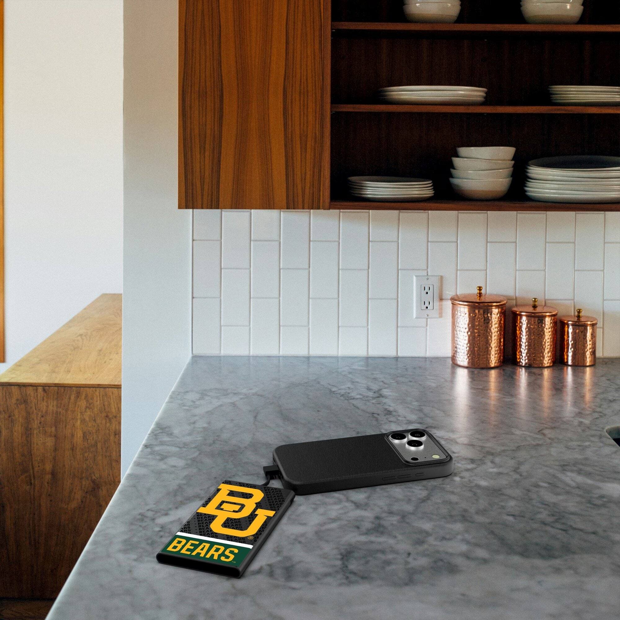Alt View 2. Keyscaper - Baylor Bears Endzone Plus 5000mAh Flat Powerbank - Black.