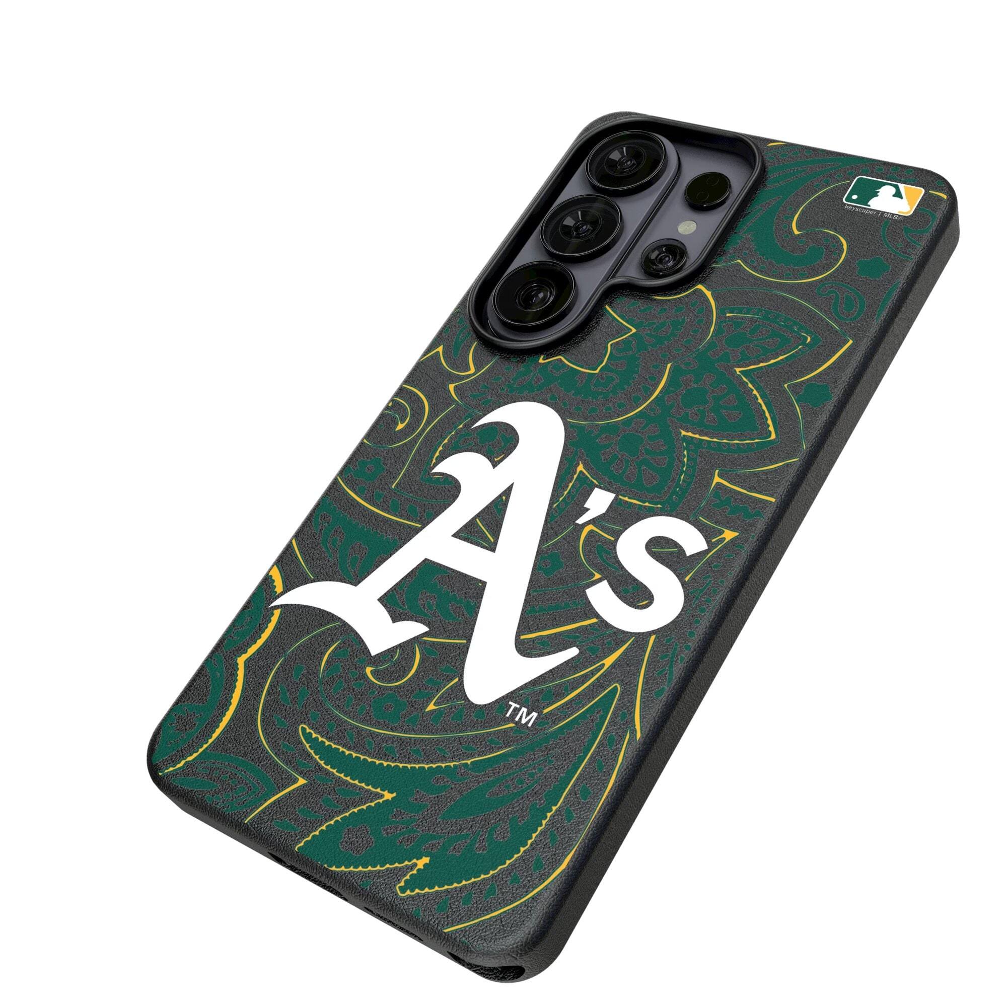 Alt View 1. Keyscaper - Athletics Paisley Galaxy Magnetic Bump Case - S25 Ultra - Black.