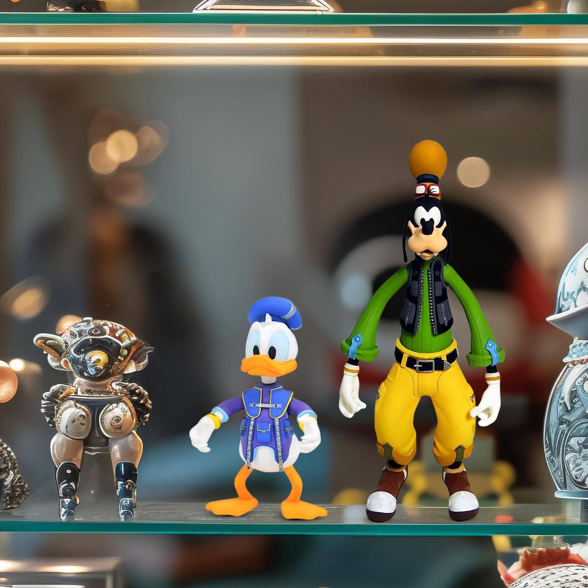 Alt View 10. Diamond Select Toys - Kingdom Hearts 3 Select Action Figure 2-Pack | Goofy & Donald - Black.
