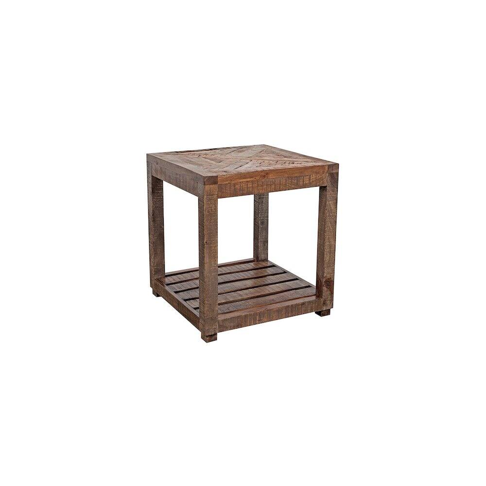 Angle. Porter Designs - Gunnison Solid Wood End Table - Brown.