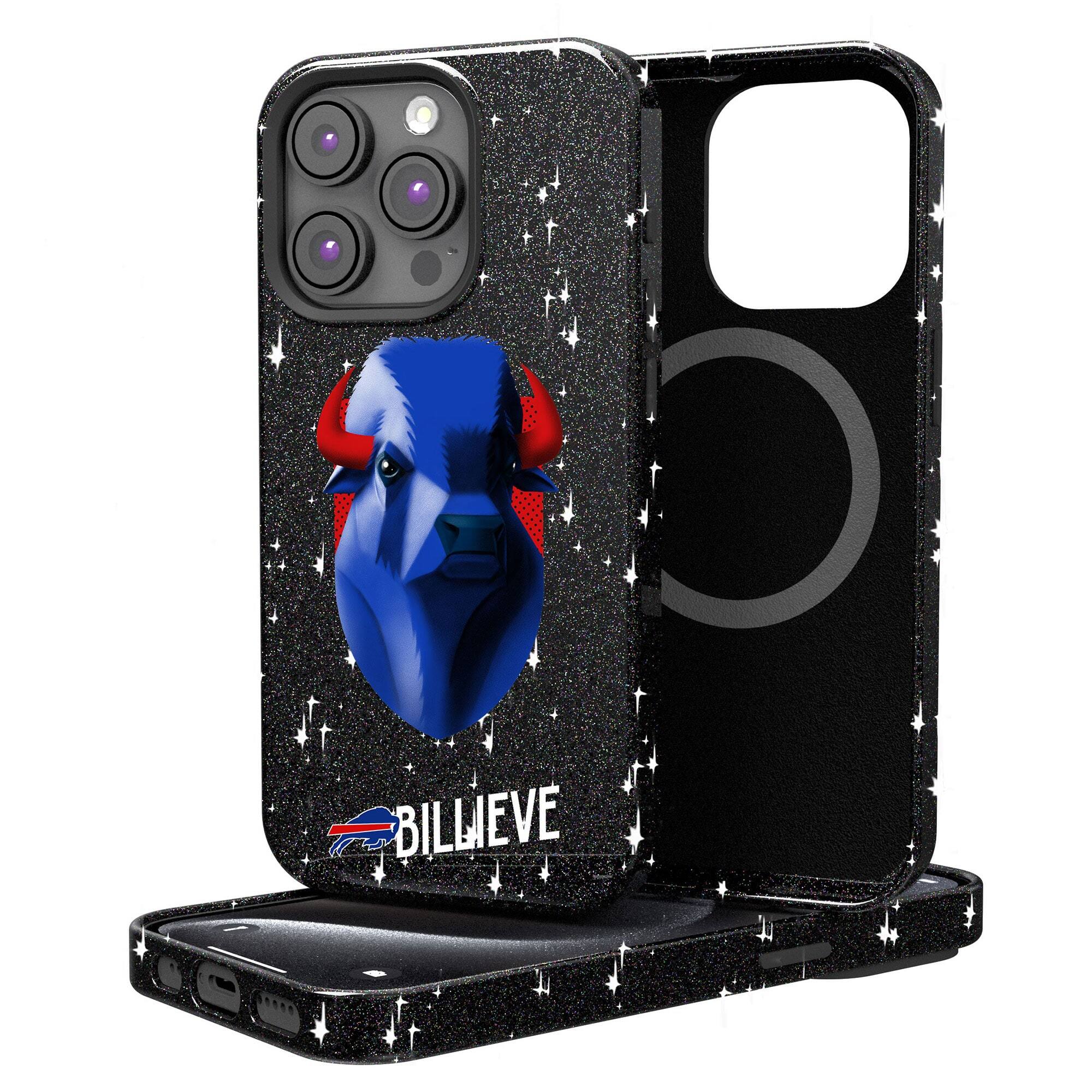 Front. Keyscaper - Black Buffalo Bills 2024 Illustrated Limited Edition Bling iPhone Case - 14 Pro Max - Black.