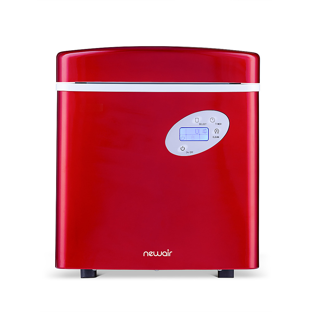 Angle View: Newair | Compact Portable Ice Maker | 50 lbs. Daily | 3 Bullet Ice Sizes, Red