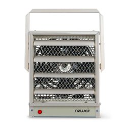 NewAir - Hardwired Electric Garage Heater, Ceiling Mounted with Adjustable Louvers and Tilt Head, Heats up to 500 sq. ft. - Ivory - Front_Zoom