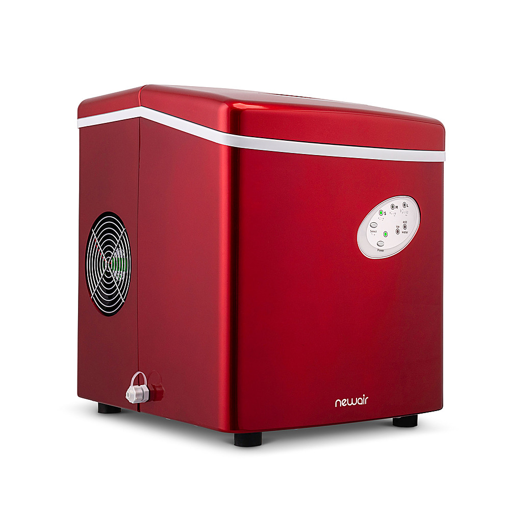 Angle View: NewAir - 12" 28-lb Portable Ice Maker - 3 Ice Sizes - Red
