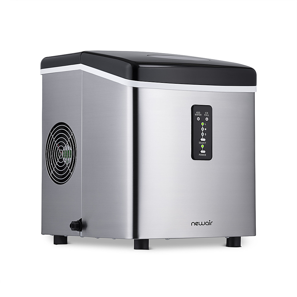 Insignia - 44 lb. Portable Nugget Icemaker with Auto Shut-Off - Stainless Steel