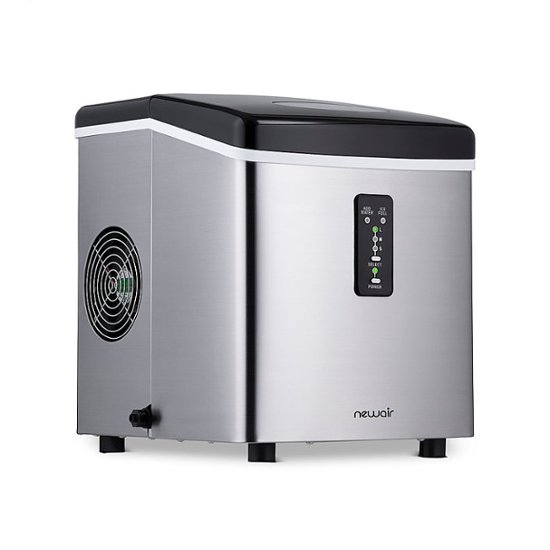 NewAir - 28-lb Portable Ice Maker - 3 Ice Sizes - Stainless steel
