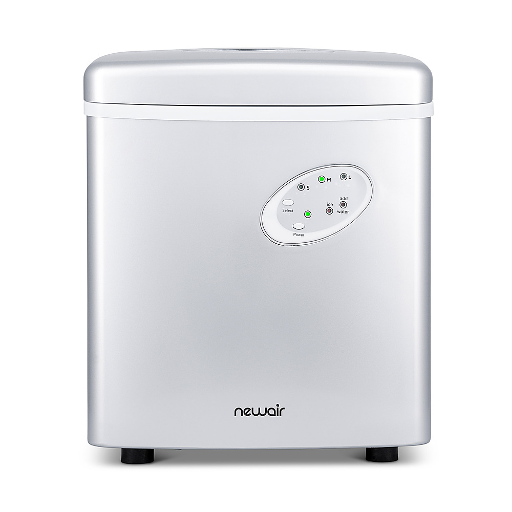 Angle View: NewAir - 12" 28-lb Portable Ice Maker - 3 Ice Sizes - Silver