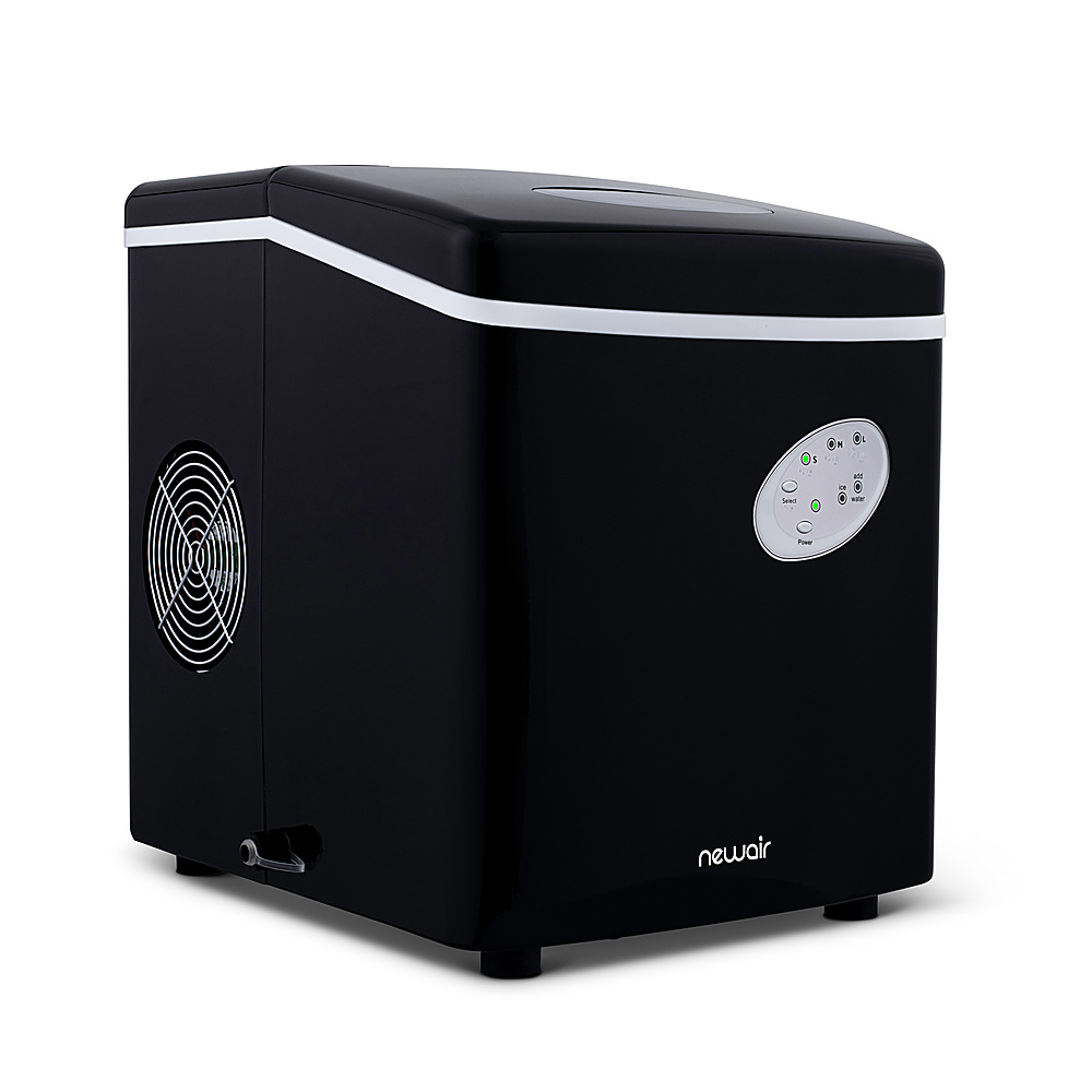 Left View: NewAir - 12" 28-lb Portable Ice Maker - 3 Ice Sizes - Black