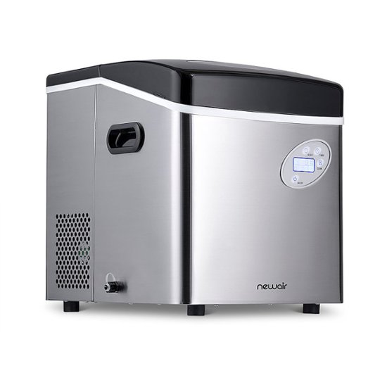 NewAir – 17″ 50-Lb. Compact Portable Ice Maker – Stainless steel