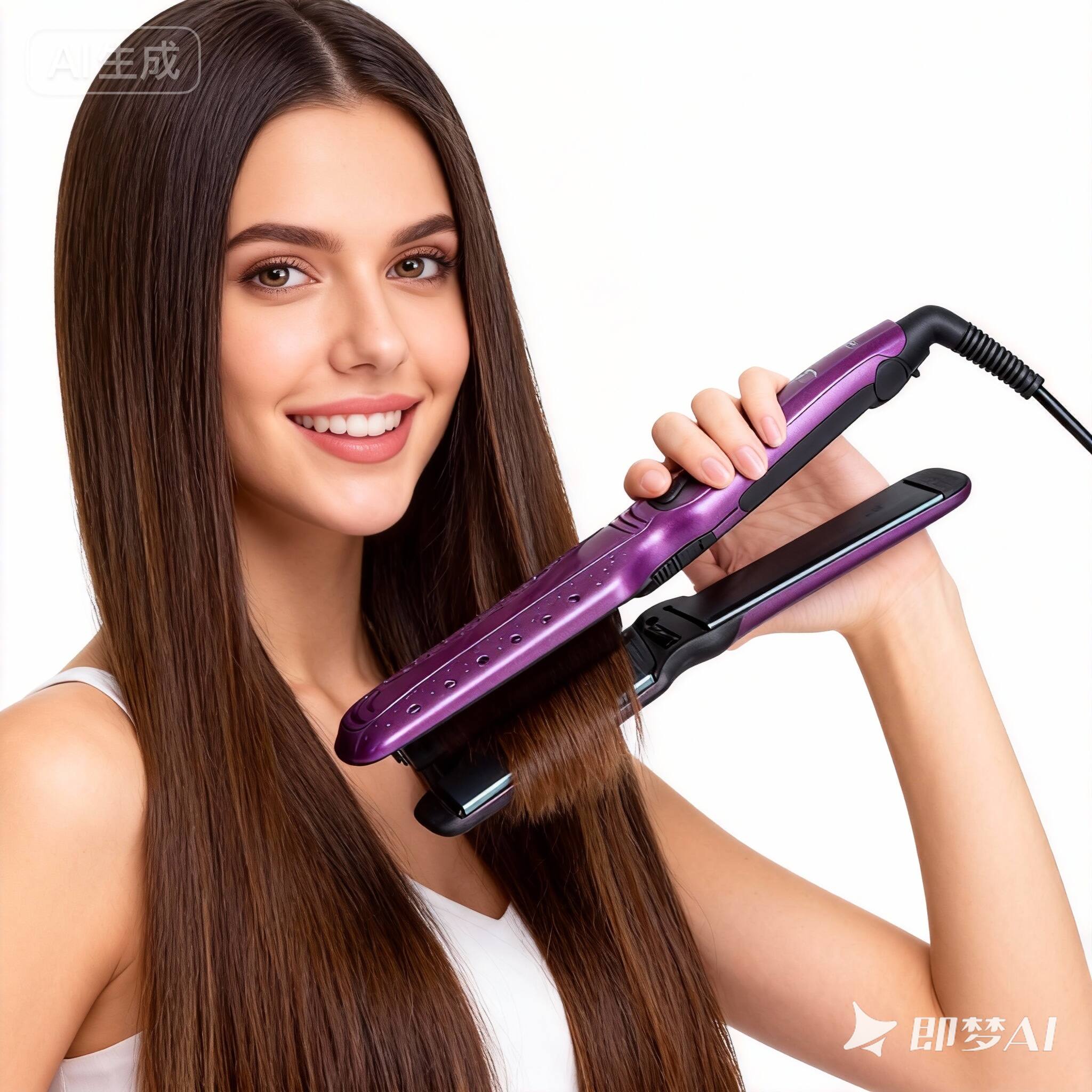 Alt View 4. Morfone - 9-Piece Portable Hair Straightener Set, Home Use Digital Display Wide-Barrel Straightening and Curling Iron.