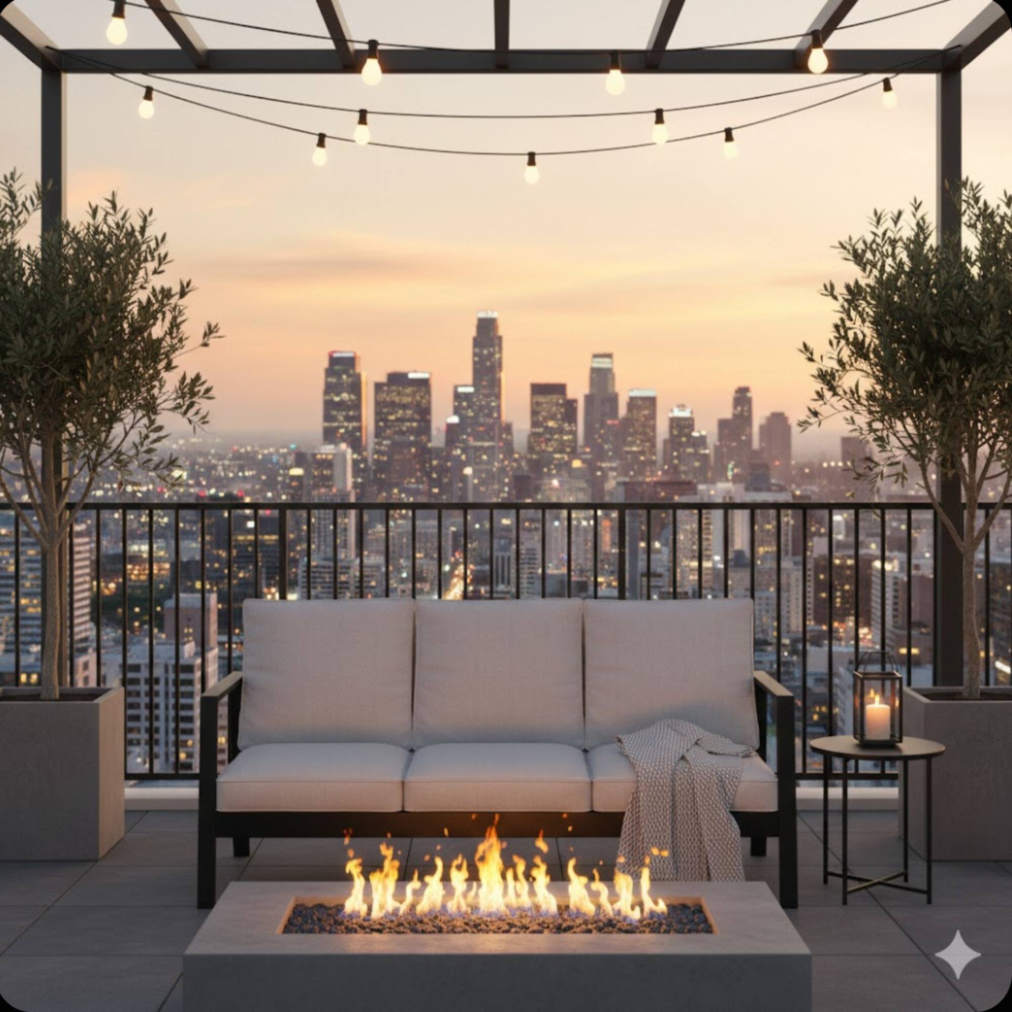 Angle. Mondawe - 75" 3-Seat Aluminum Patio Sofa with  Cushions - Black+ Gray.