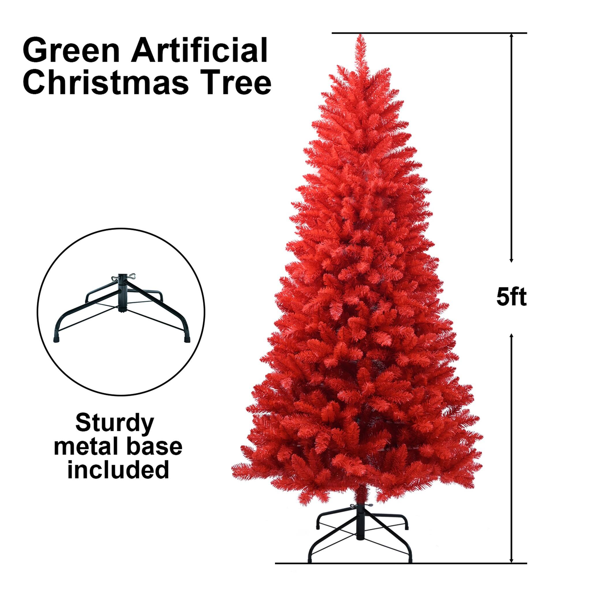 Green Artificial Christmas Tree  
5ft  
Sturdy metal base included
