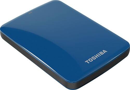 Angle Standard. Toshiba - Canvio Connect 750GB External USB 3.0 Hard Drive - Blue.