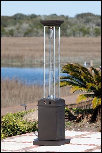 Front Standard. Fire Sense - Square Flame Patio Heater - Mocha.