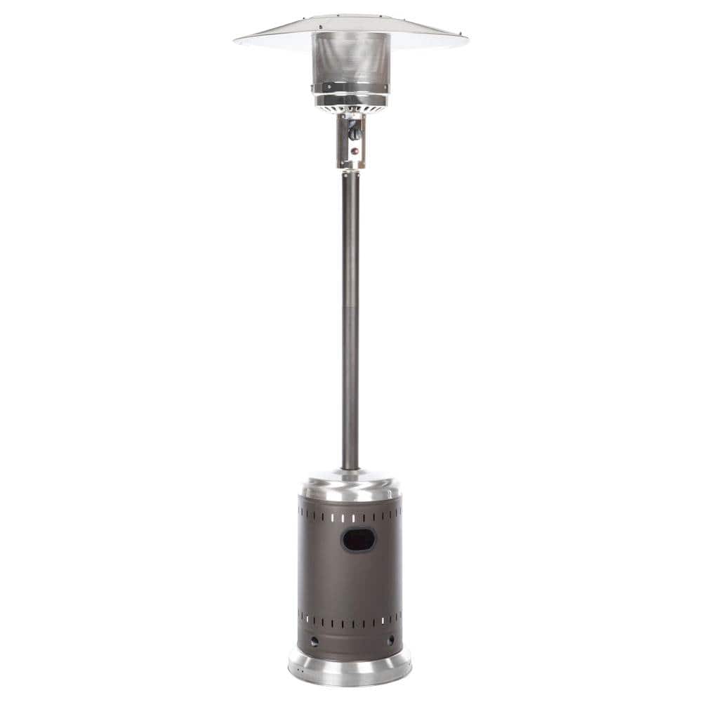 Front Zoom. Fire Sense - Commercial Patio Heater - Mocha and Stainless Steel.