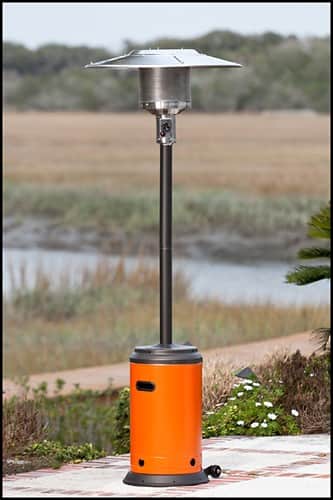 Front Standard. Fire Sense - Patio Heater - Mocha/Tuscan Orange.