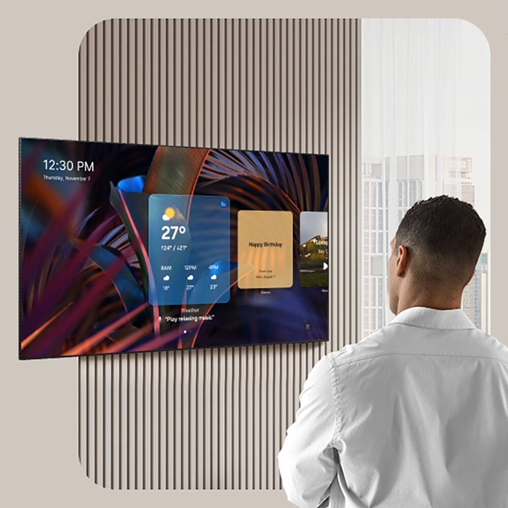 12:30 PM  
Thursday, November 7  

27°  
12° / 27°  

Happy Birthday  
BAN  

Weather  
Play relaxing music