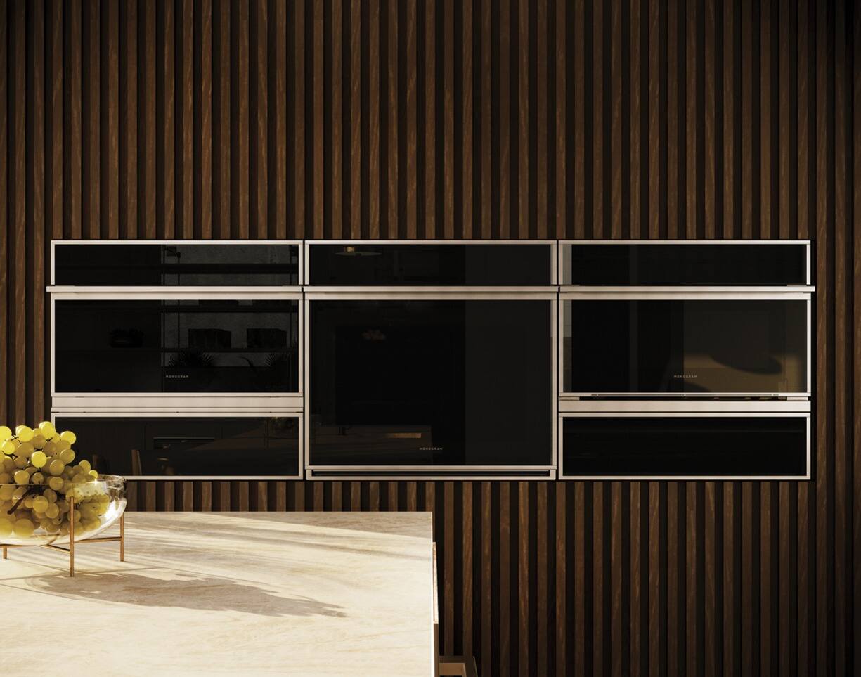 Alt View 37. Monogram - 30" Built-In Single Electric Convection Wall Oven with Precision Cooking and LCD Controls - Stainless steel.