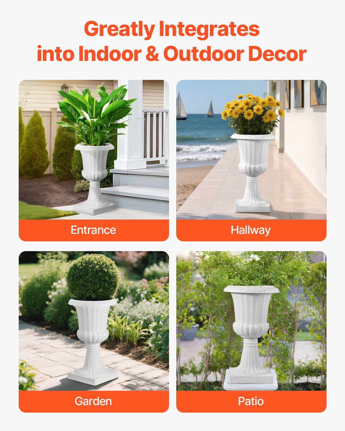 Greatly Integrates into Indoor & Outdoor Decor

- Entrance
- Hallway
- Garden
- Patio