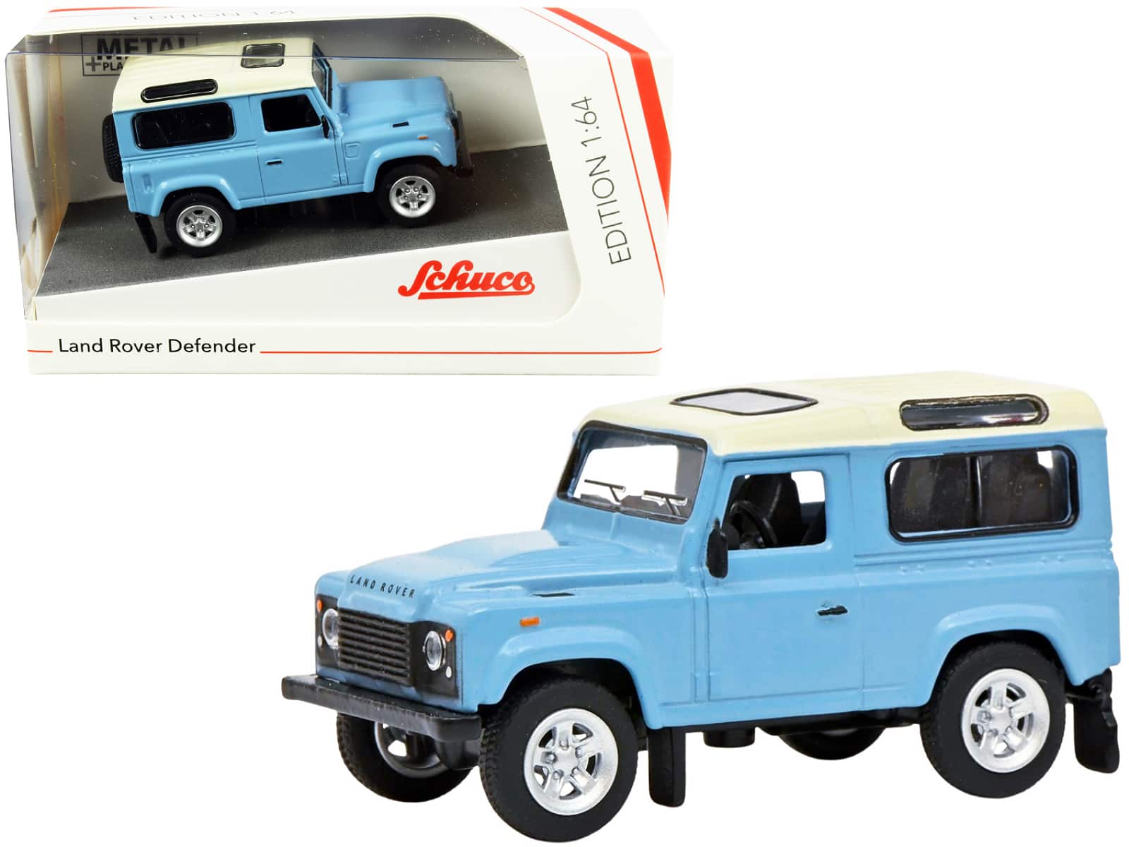 Land Rover Defender Light Blue with Cream Top 1/64 Diecast Model Car by Schuco price history on PriceWatchPro