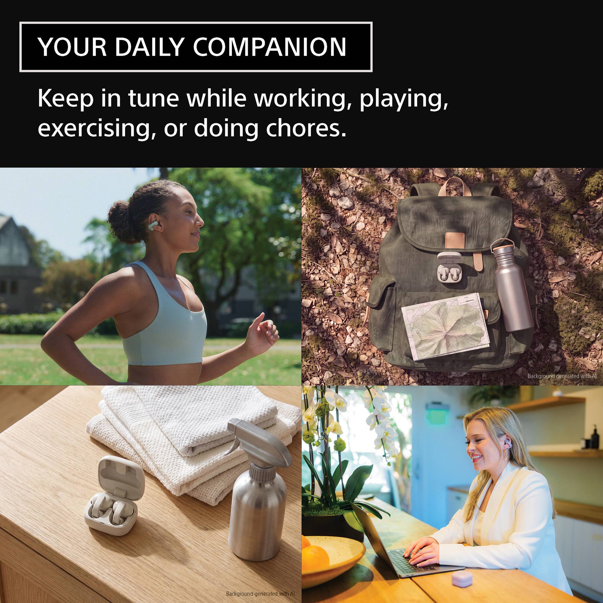 YOUR DAILY COMPANION

Keep in tune while working, playing, exercising, or doing chores.

Background generated with AI
