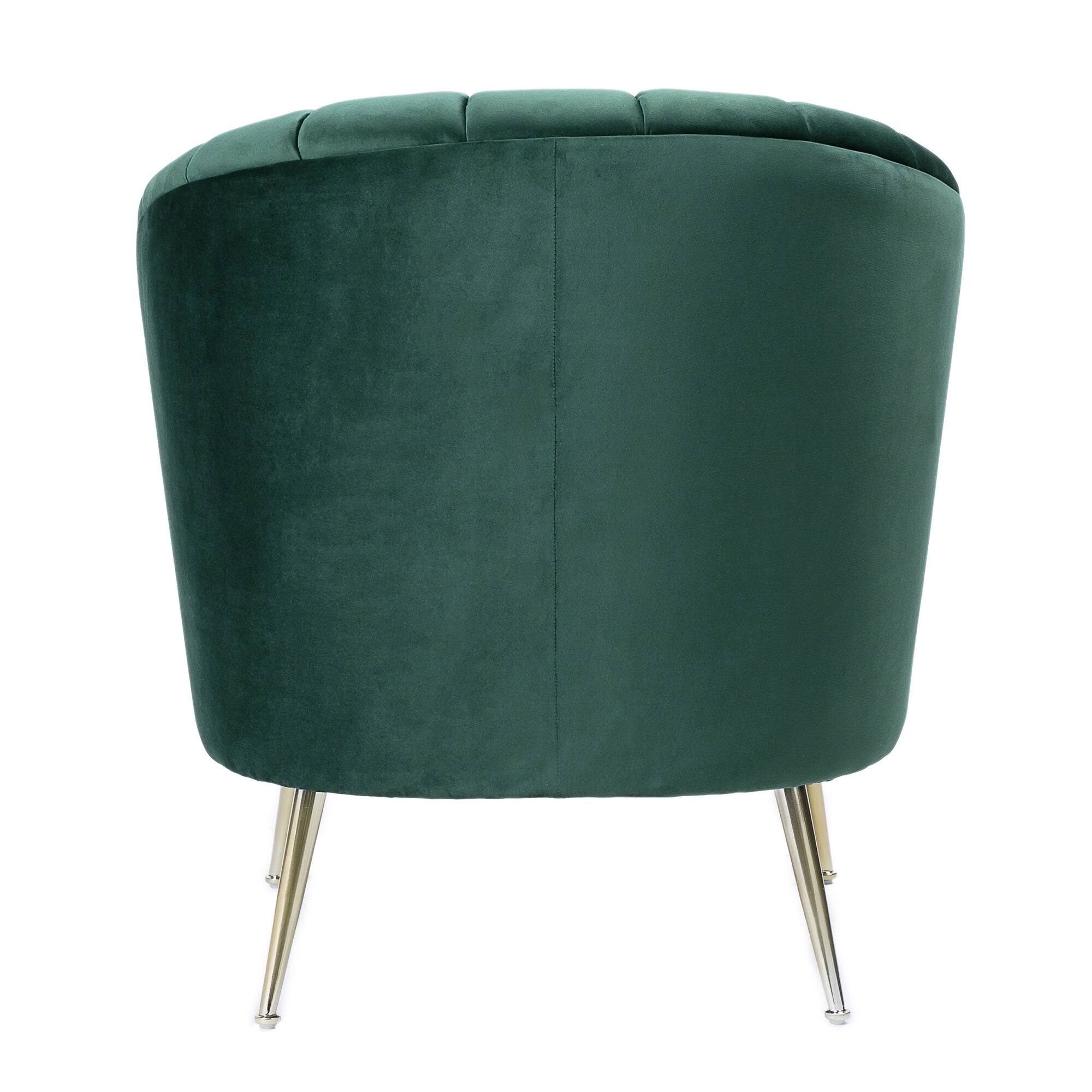 Alt View 3. Manhattan Comfort - Rosemont Mid-Century Modern Velvet Accent Armchair - Green.