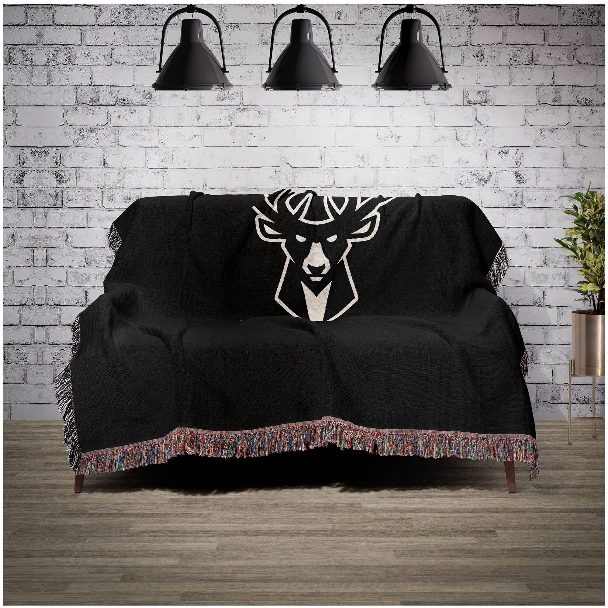 Alt View 1. Chad & Jake - Milwaukee Bucks Woven Blanket - Black.