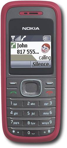 Front Standard. T-Mobile - Nokia 1208 Cell Phone - Red.