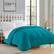 Front. Sweet Home Collection - Down Alternative Reversible All Season Solid Comforter, Full - Teal.