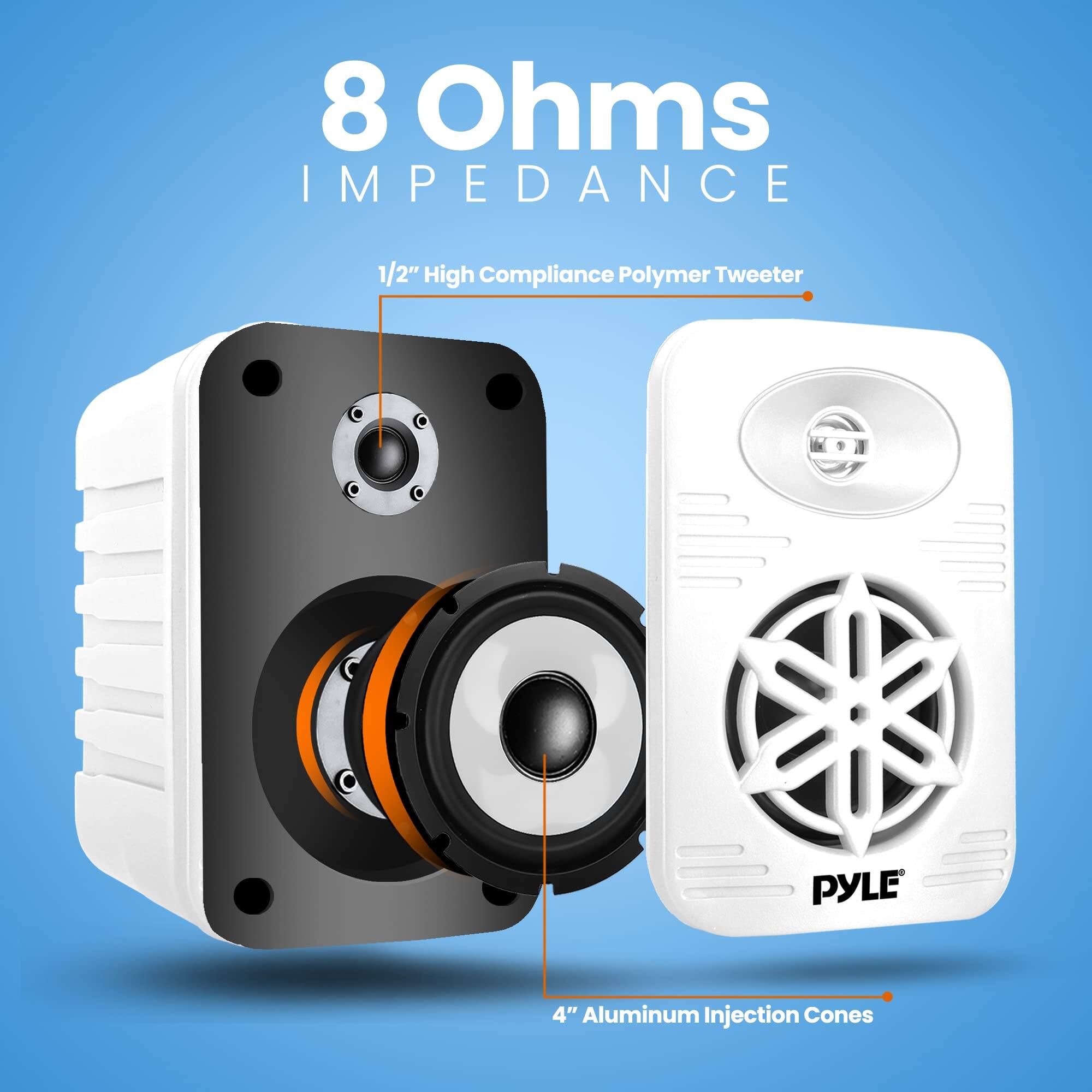 8 Ohms Impedance, 1/2" High Compliance Polymer Tweeter, Pyle 4" Aluminum Injection Cones