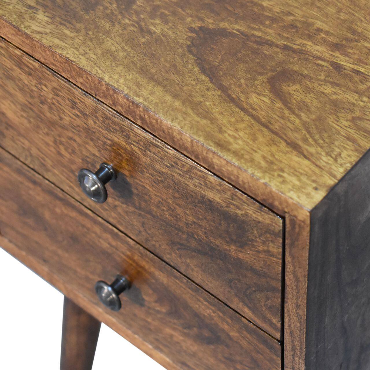 Alt View 1. Artisan Furniture - Artisan Furniture Solid Wood Mini 2 Drawer Chestnut Nightstand - Chestnut.