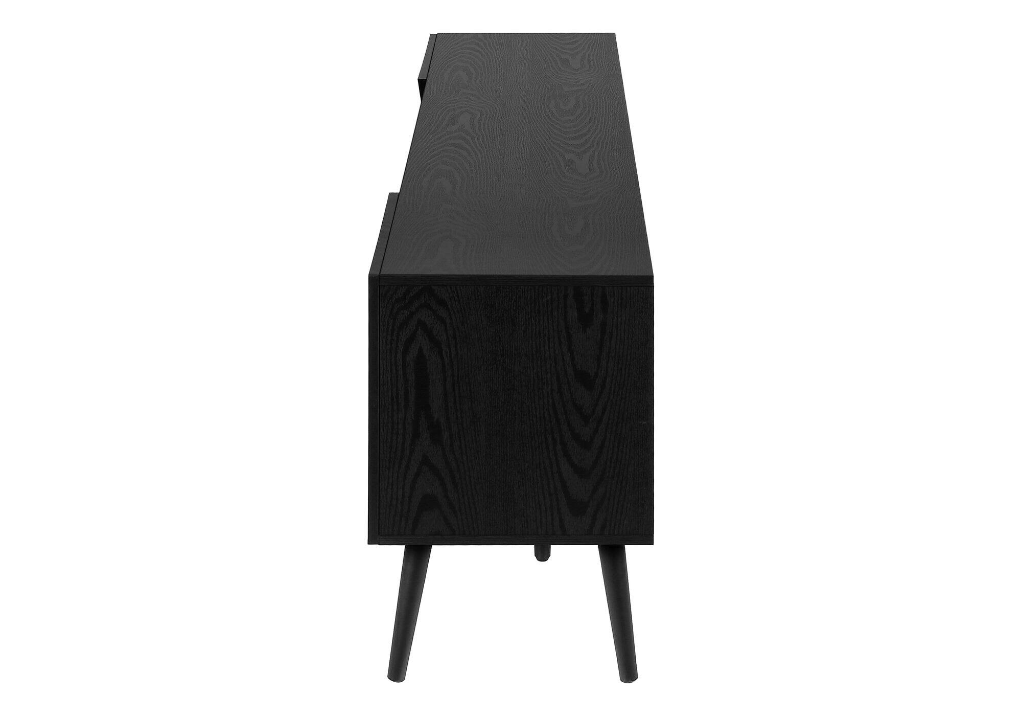 Alt View 4. Spaco - Spaco TV Stand for TVs Up to 80 Inch, 72” Mid Century Modern Media Console with 1 Drawer, Solid Wood Legs - Black.