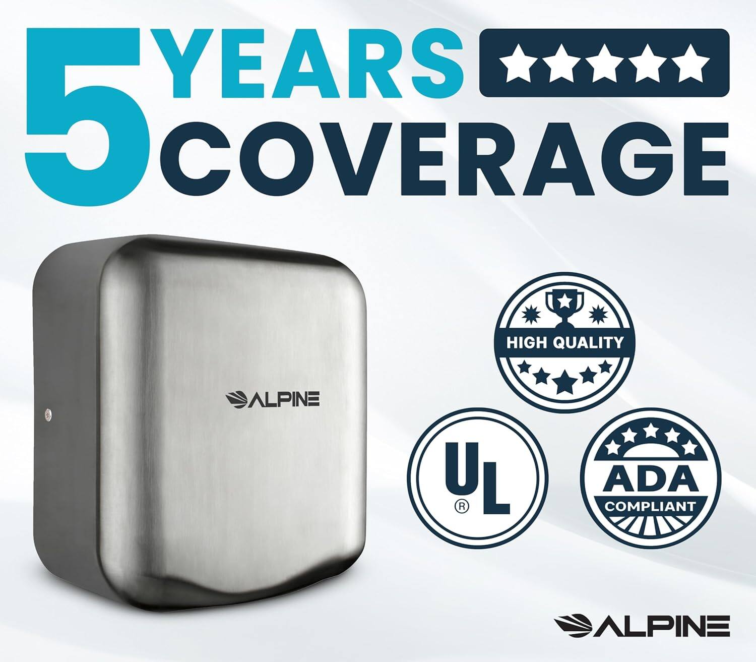 YEARS 5 COVERAGE ALPINE HIGH QUALITY ALPINE UL R ADA COMPLIANT