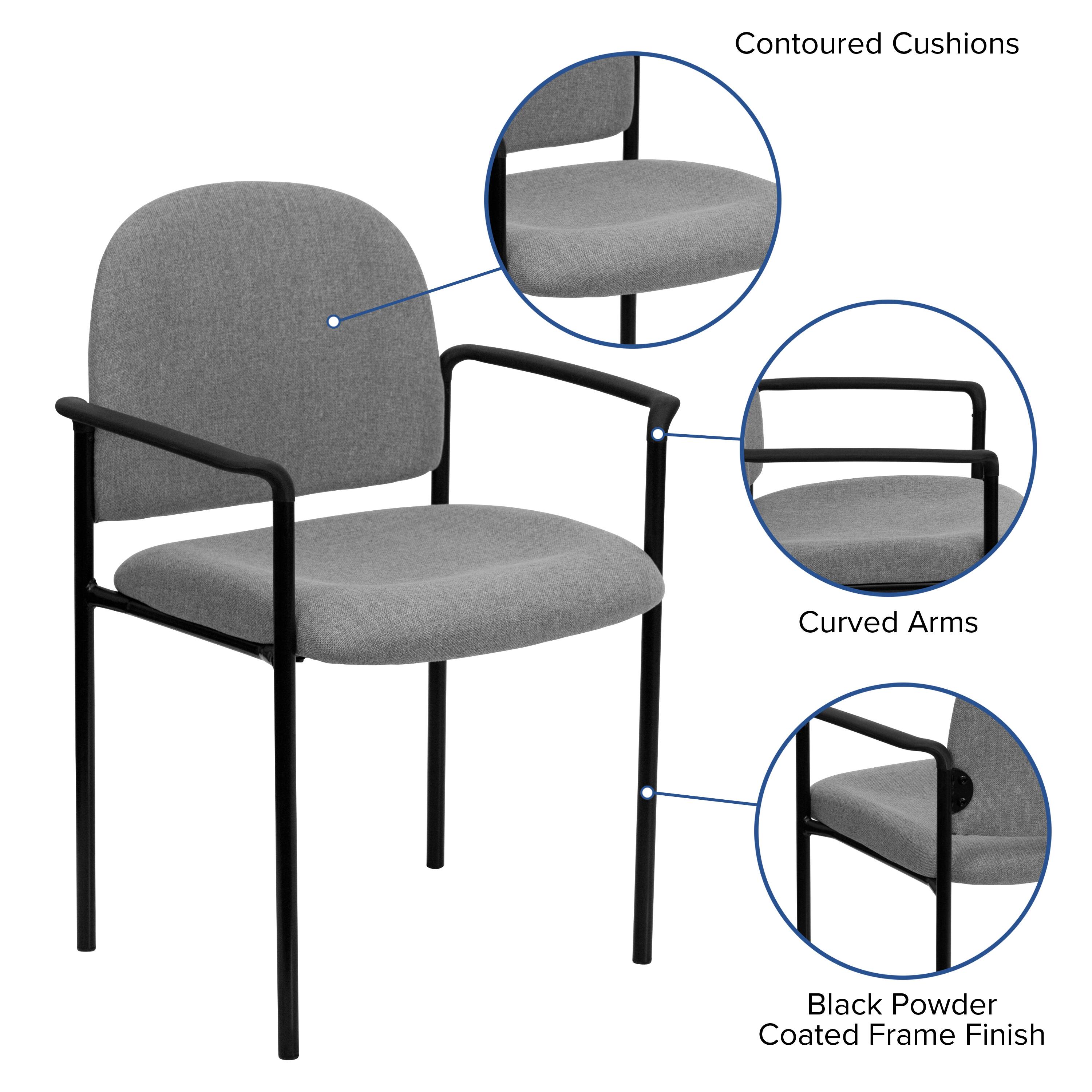 Contoured Cushions  
Curved Arms  
Black Powder Coated Frame Finish