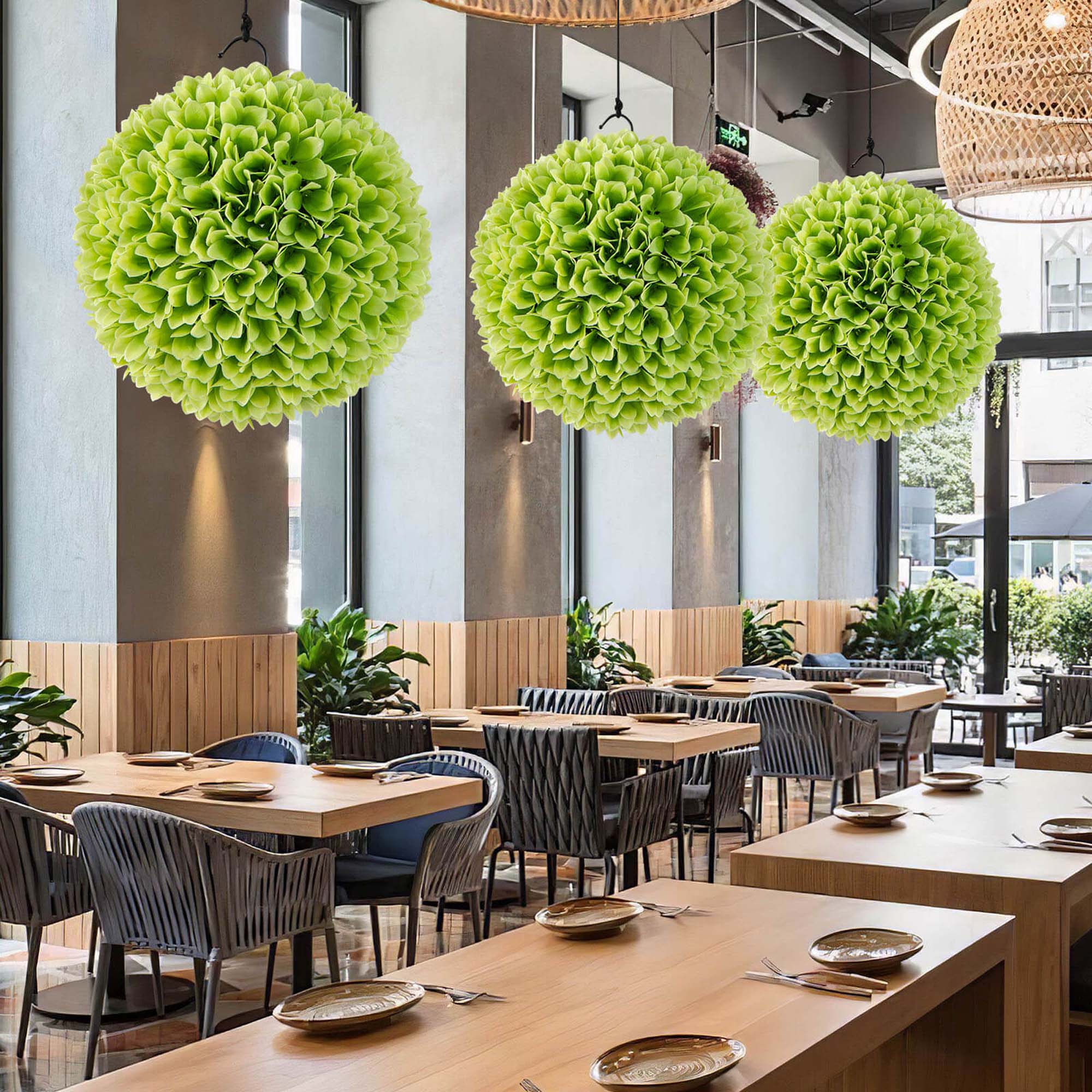 Alt View 3. Costway - Costway 11" Faux Boxwood Balls with Reliable Sun-Protective PE Material Mimic Leaves - Green.