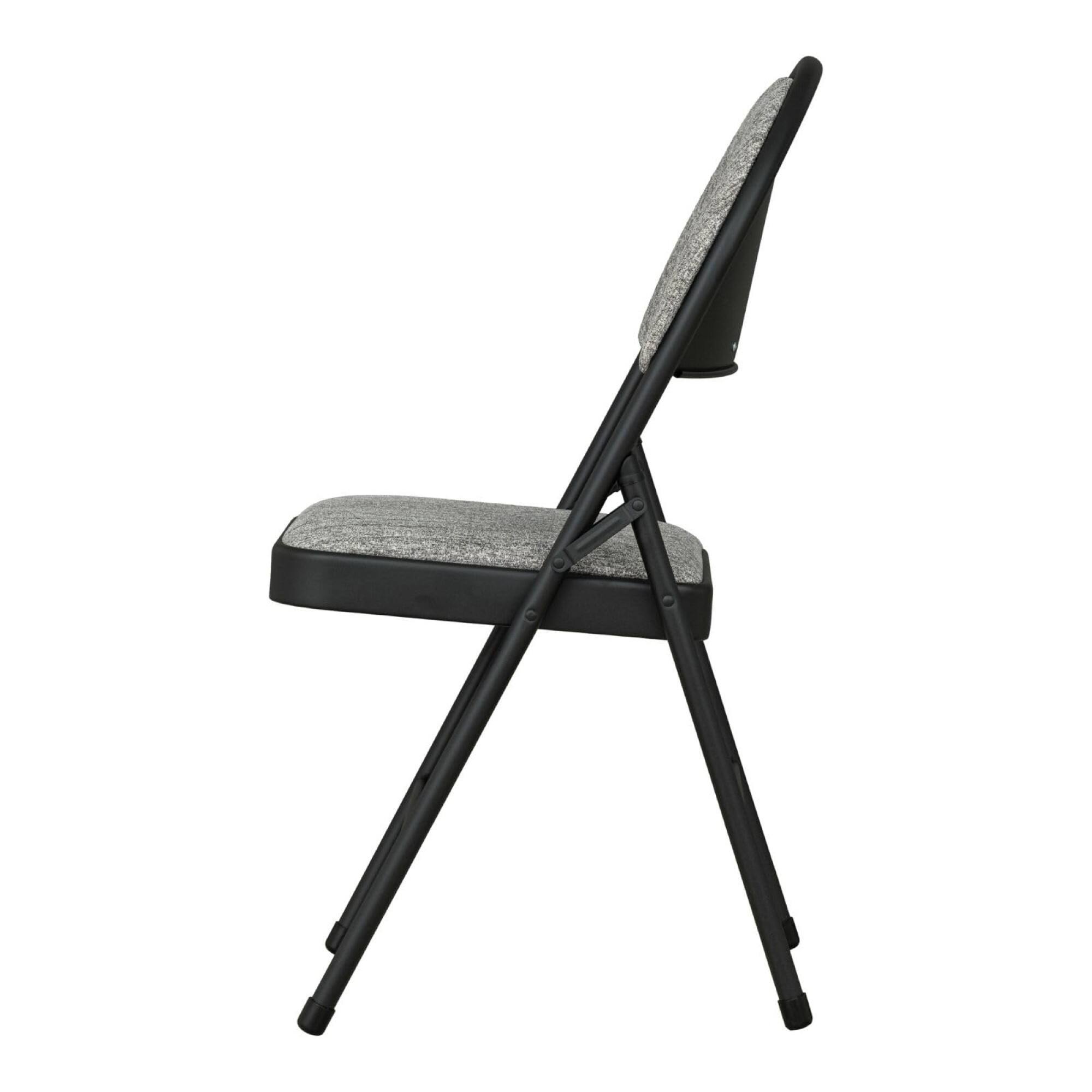 Alt View 4. Sudden Comfort - Sudden Comfort Set of 4 Double Padded Steel High Back Folding Chairs, Black/Grey - Black/Grey.