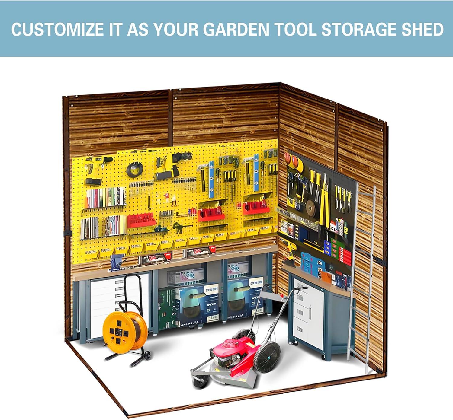 CUSTOMIZE IT AS YOUR GARDEN TOOL STORAGE SHED