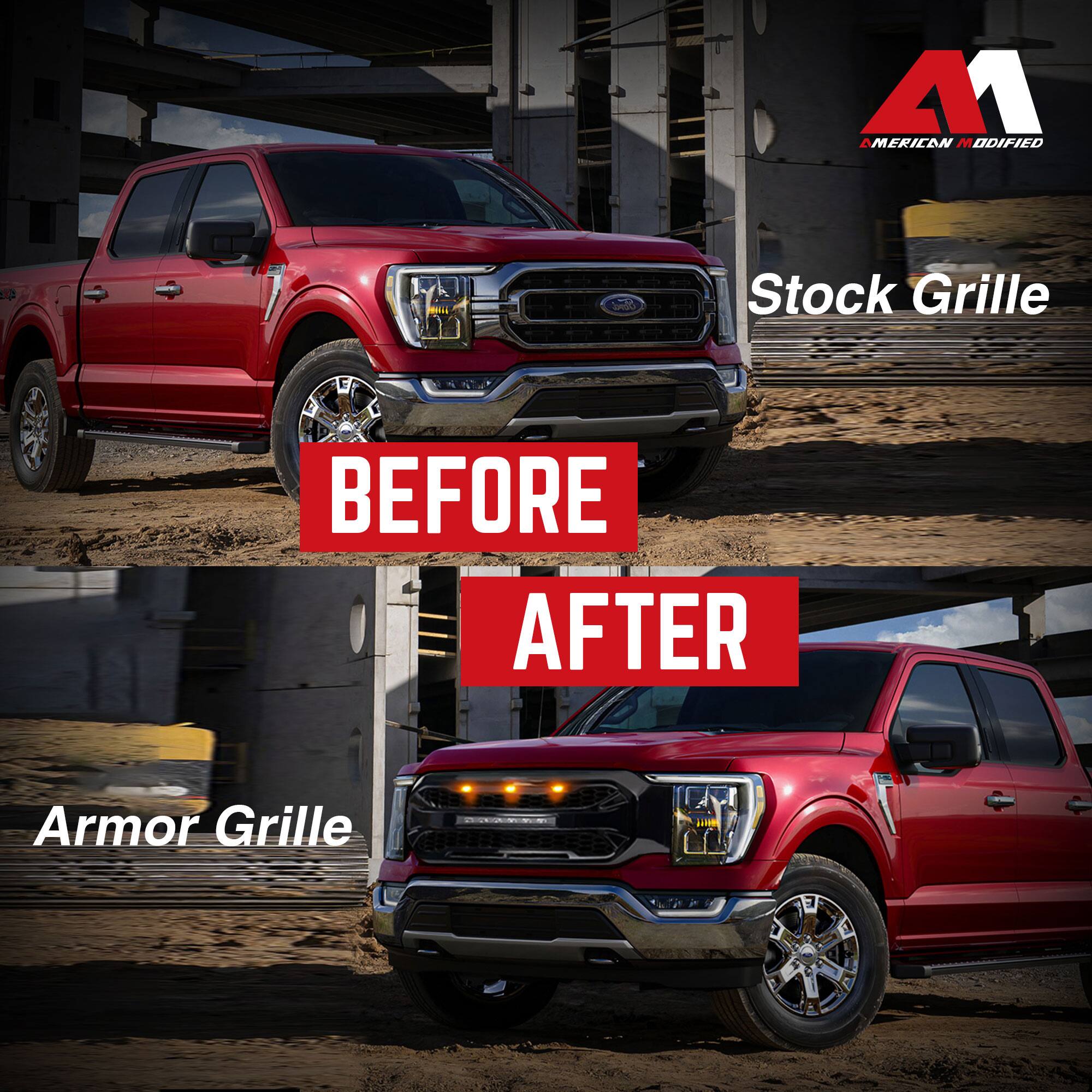 **Before**

Stock Grille

**After**

Armor Grille

American Modified