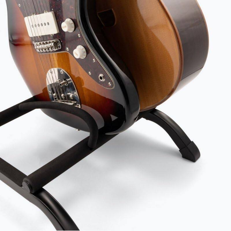 Alt View 8. On Stage Stands - On-Stage GS7361 Three-Space Foldable Multi-Guitar Rack (Storage and Display for 3 Acoustic, Electric, and Bass Guitars, - Black.