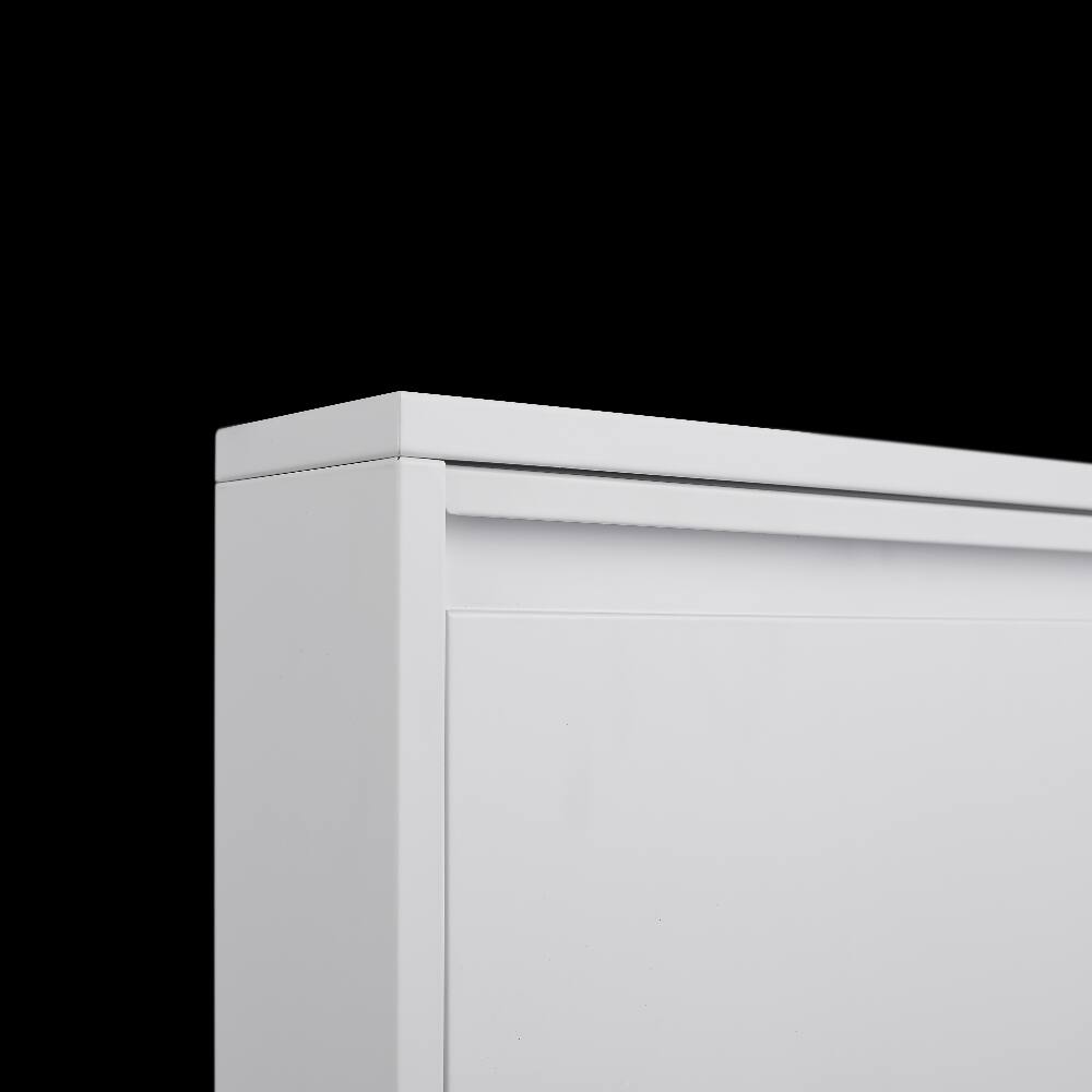 Alt View 8. Loheer - Loheer White Metal Shoe Cabinet 4 Flip Drawer Shoe Organizer - White.